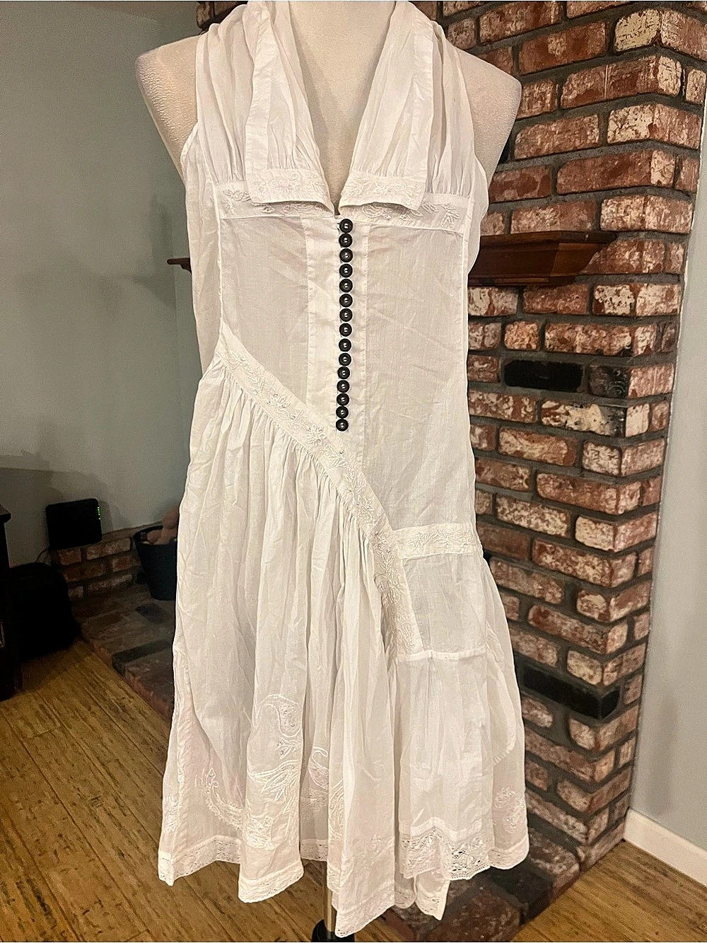 AllSaints NWOT “Rosalie" Embroidered Halter Dress - Picture 2 of 11